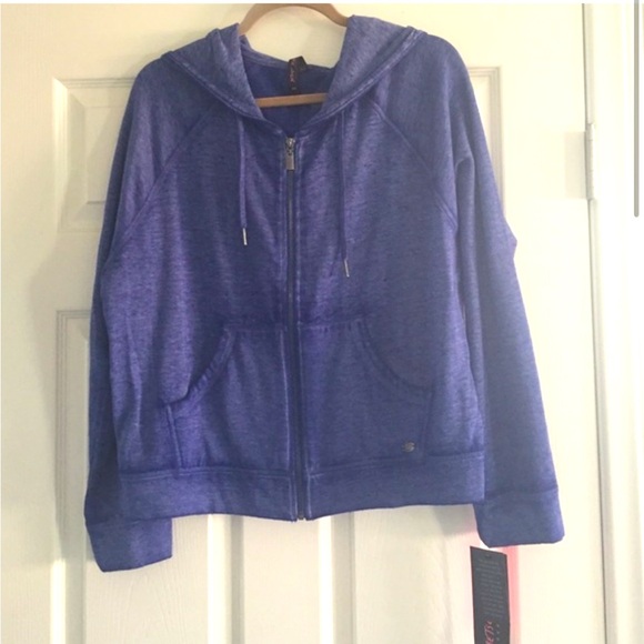 Betsey Johnson blue zip up hoodie - Picture 1 of 3